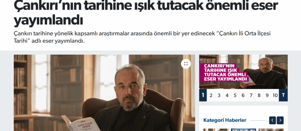 Dernek Üyemiz Hamdi Canbaz’ın yayınlamış olduğu Orta İlçesi Tarihi kitabı Çankırı Postası’nda haber yapılmıştır.