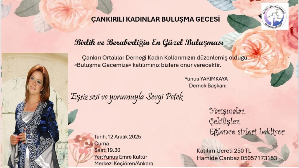 ÇANKIRILI KADINLAR DAYANIŞMA GECESİ