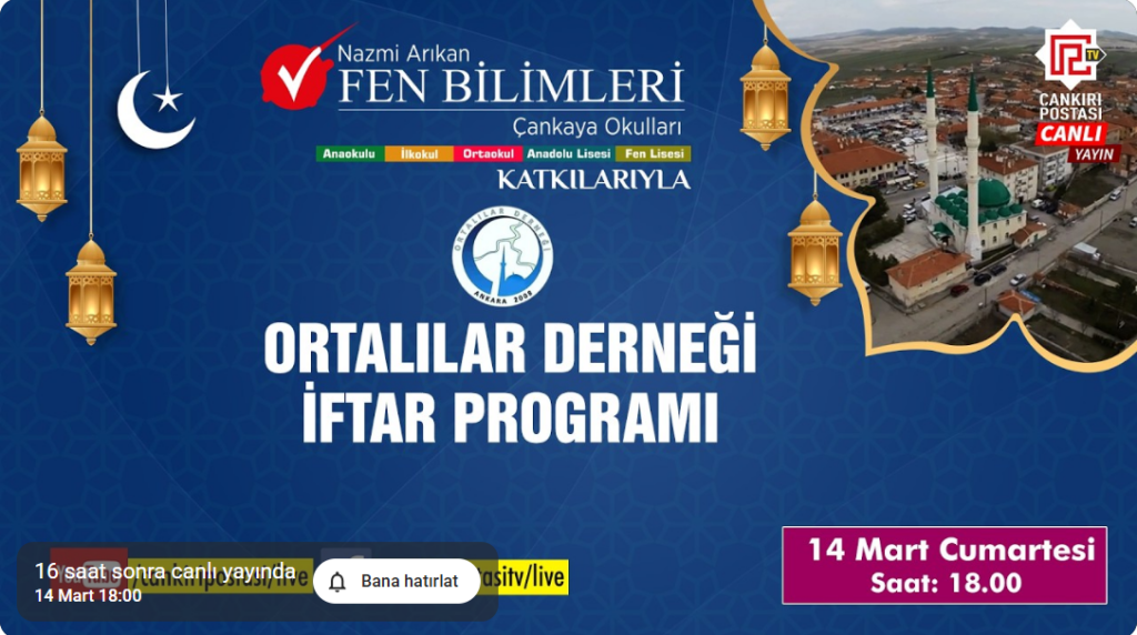 Derneğimiz Tarafından Her Yıl Düzenlenen İftar Yemeğine Tüm Hemşerilerimizi Davet Ediyoruz.